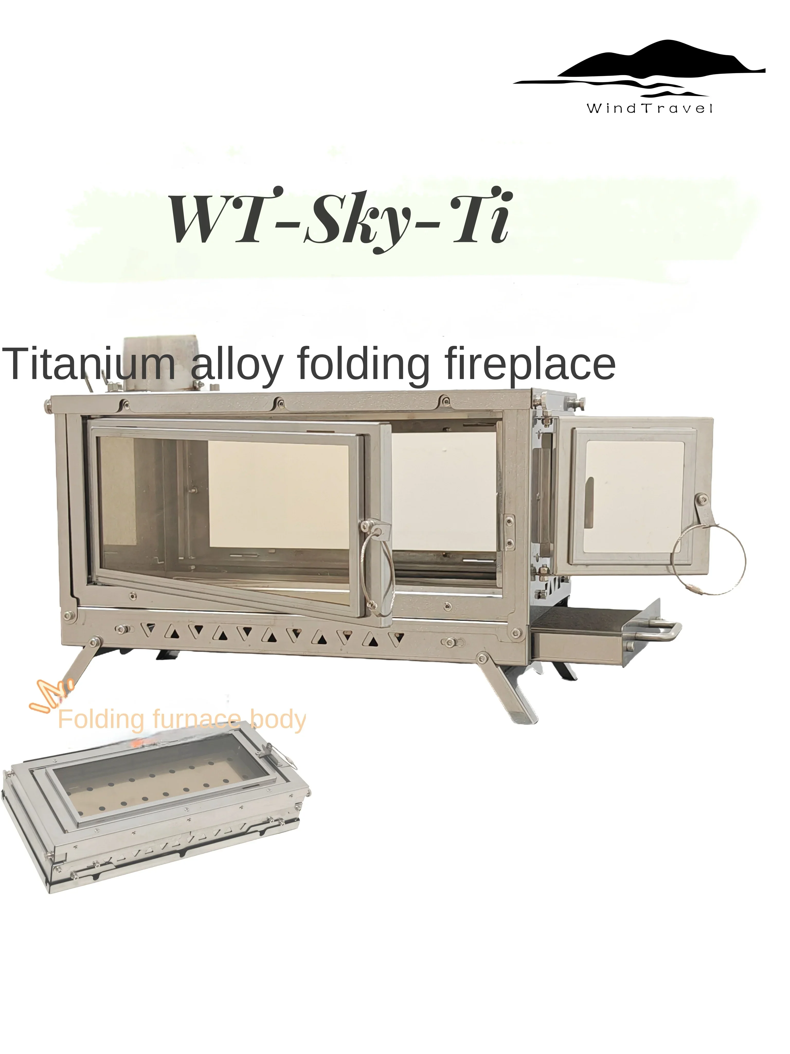 Outdoor Camping Gas Heater - Składany kominek ze stopu tytanu WT-Sky-Ti