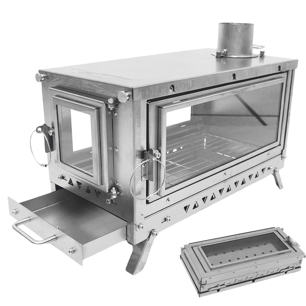 Outdoor Camping Wood Burning Stove - DANCHEL T3 Tytanowa Kuchenka Namiotowa, Składana