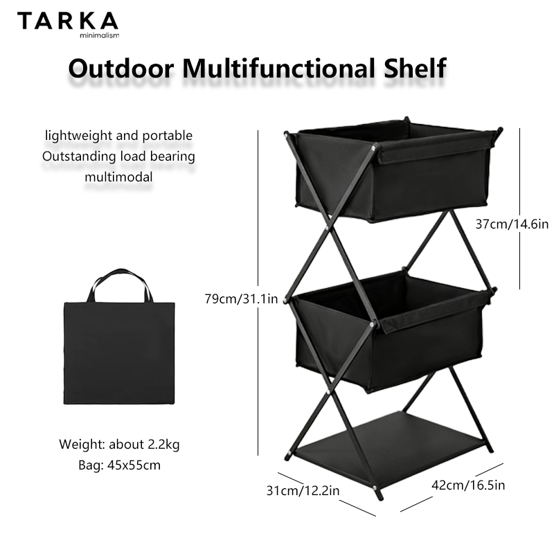 Outdoor Camping Folding Storage Box - TARKA Camping Nowy Regał do Przechowywania