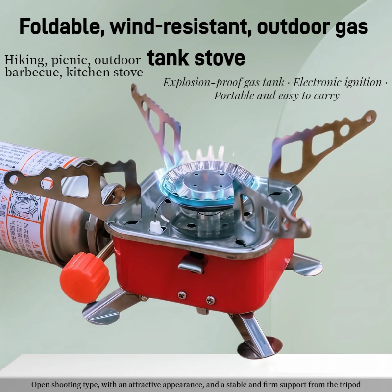Outdoor Camping Oven - Mini kuchenka turystyczna kwadratowa, przenośna, składana,