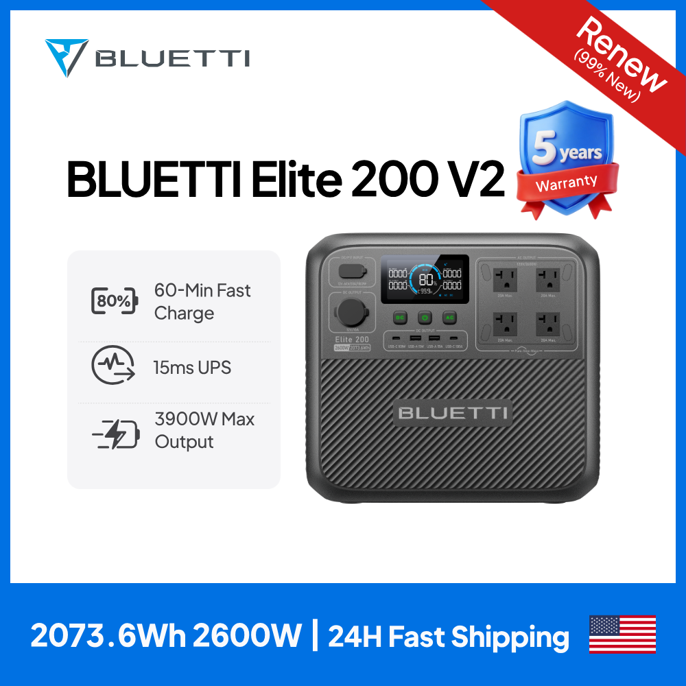 Outdoor Camping Oven - 【Renew】BLUETTI Elite 200 V2 Przenośna Stacja