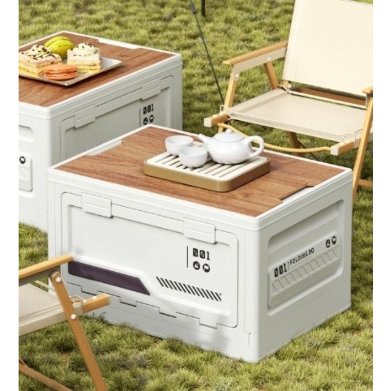 Outdoor Camping Folding Storage Box - Drewniana pokrywa bagażnika samochodowego, organizer do
