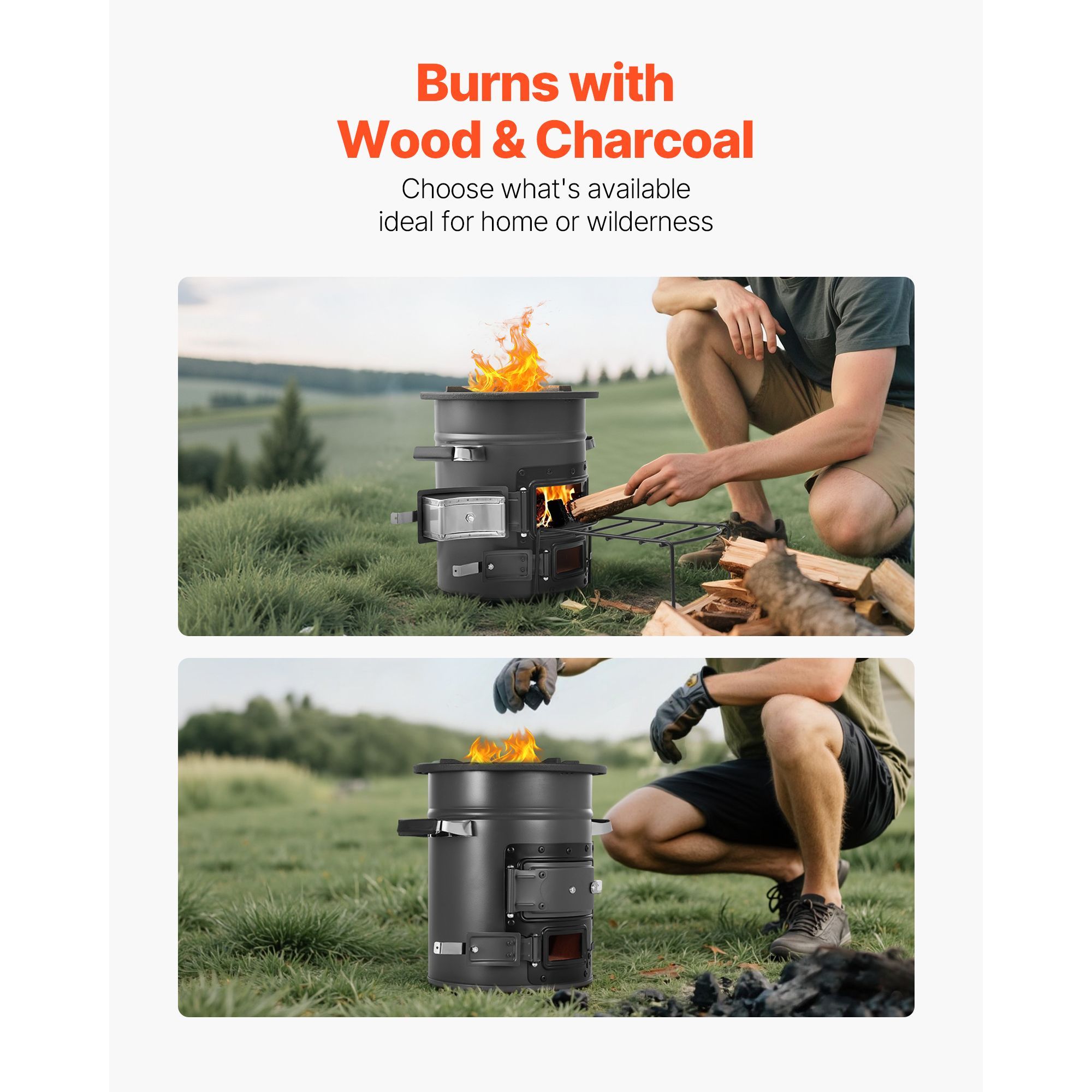 Przenośny piecyk rakietowy na  – Outdoor Camping Wood Burning Stove recenzja i cena