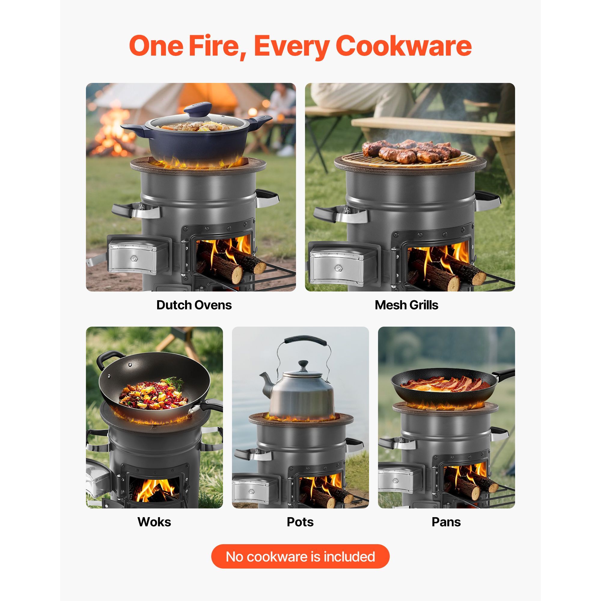 Przenośny piecyk rakietowy na  – Outdoor Camping Wood Burning Stove recenzja i cena
