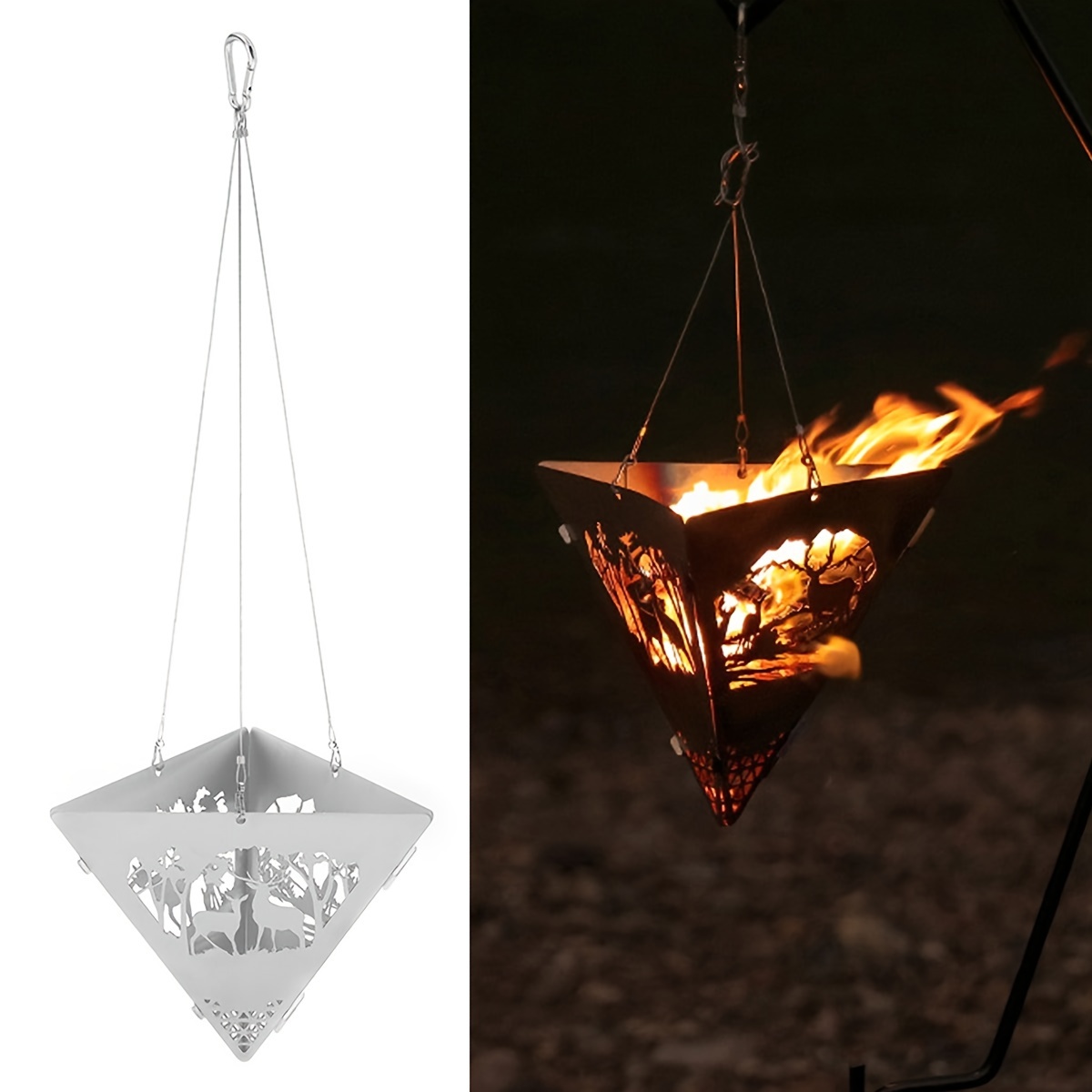 Wieszak na grill do użytku na  – Outdoor Camping Wood Burning Stove recenzja i cena