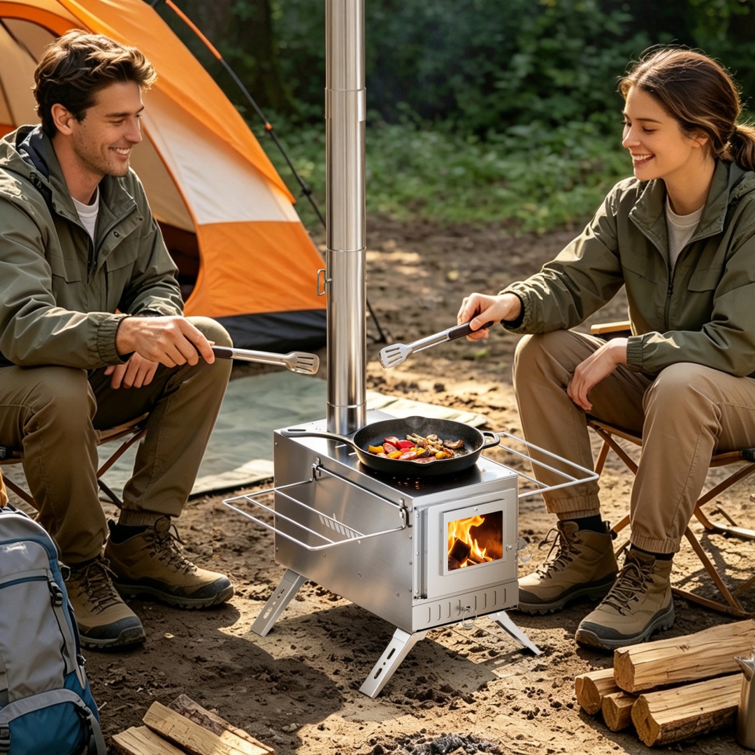 Przenośna piec do sauny na dre – Outdoor Camping Wood Burning Stove recenzja i cena