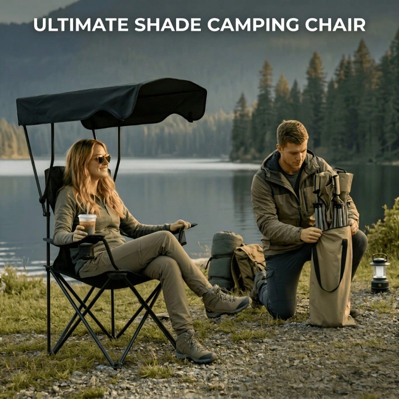 Krzesło kempingowe z baldachim – Outdoor Camping Lounge Chairs recenzja i cena